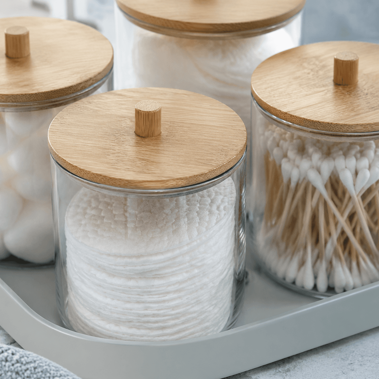 Cotton & Q-tip Jar Set (4-pc) — Detail